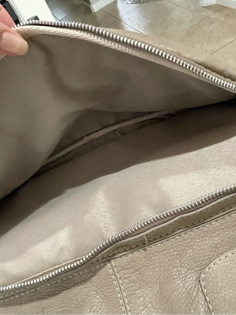 Valentina Leather Weekender Bag in Taupe Distressed Leather